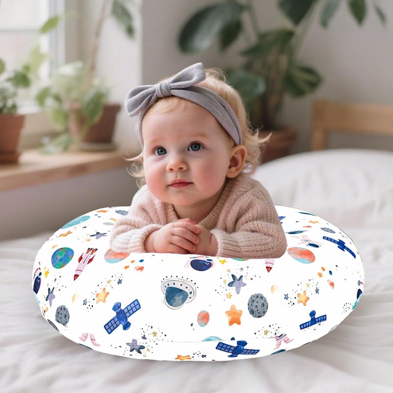 DAYEEBALL Nursing Pillow Cover, Removable Nursing Covers for Breastfeeding Pillows, Stretchy and Soft Fit for Baby Girls Boys Newborn, White Space(Only Cover) - Image 2